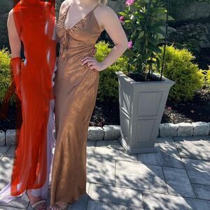 Women's Orange and Gold Dress